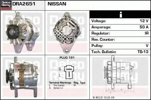 NISSAN 23100-10B10XA Генератор