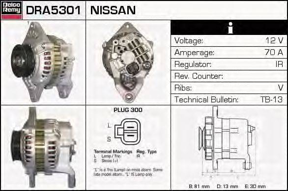NISSAN 23100-04F01 Генератор
