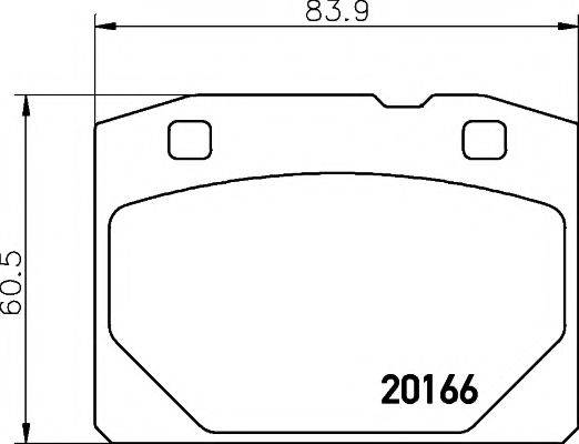 PAGID 20166 Комплект гальмівних колодок, дискове гальмо