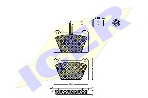 ICER 180652 Комплект гальмівних колодок, дискове гальмо