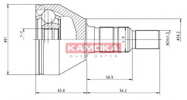 KAMOKA 6039 Шарнірний комплект, приводний вал