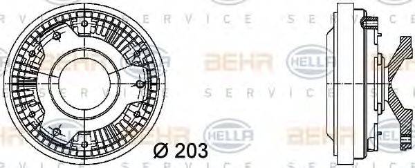 BEHR HELLA SERVICE 6400647 Зчеплення, вентилятор радіатора