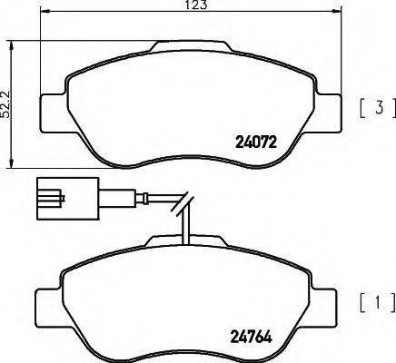 FIAT 77364636 Комплект гальмівних колодок, дискове гальмо