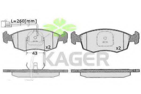 KAGER 350231 Комплект гальмівних колодок, дискове гальмо