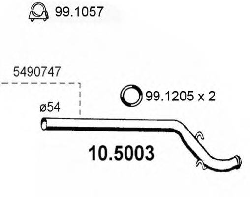 ASSO 105003 Труба вихлопного газу