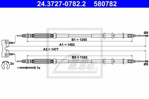 OPEL 13214178 Трос, стоянкова гальмівна система