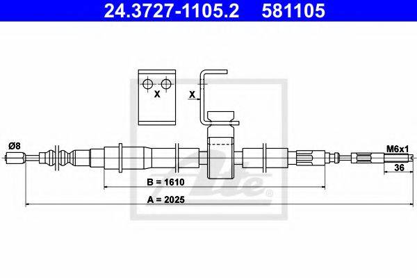 TRW GCH2146 Трос, стоянкова гальмівна система