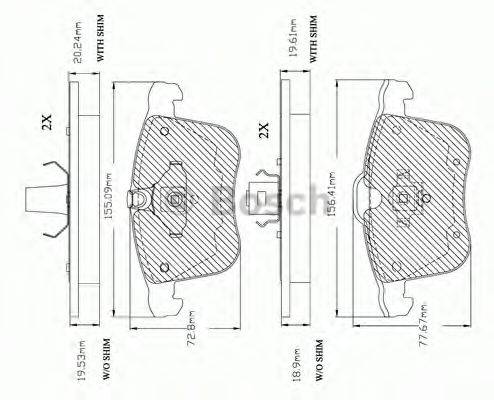 BOSCH F03A150030 Комплект гальмівних колодок, дискове гальмо