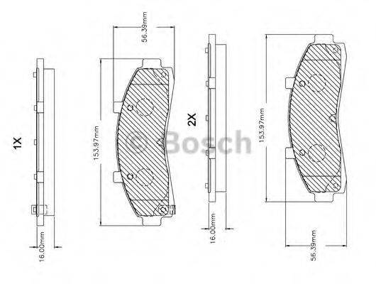 BOSCH F03B150255 Комплект гальмівних колодок, дискове гальмо
