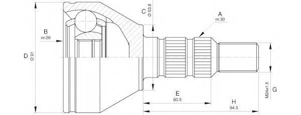 OPEN PARTS CVJ564110 Шарнірний комплект, приводний вал