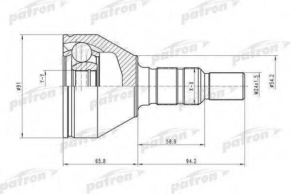 PATRON PCV1506 Шарнірний комплект, приводний вал