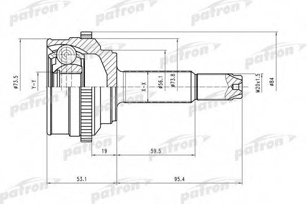PATRON PCV1527 Шарнірний комплект, приводний вал