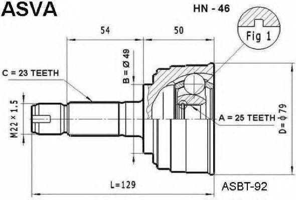 HONDA 44305-S2L-950 Шарнірний комплект, приводний вал