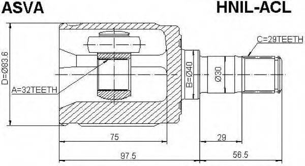 HONDA 44310-S3X-900 Шарнірний комплект, приводний вал