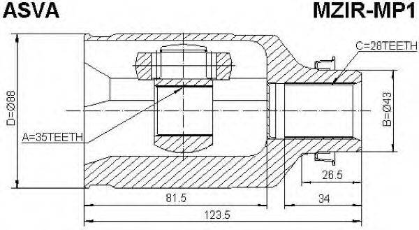 MAZDA GD46-22-520 Шарнірний комплект, приводний вал