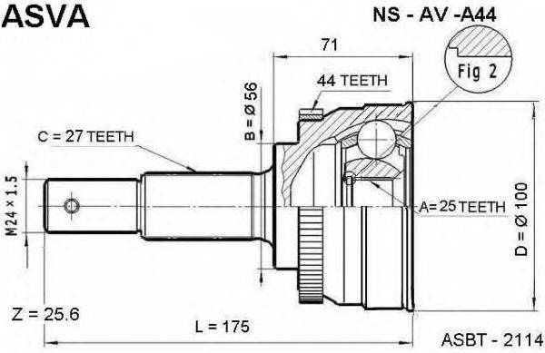 NISSAN 39211-WA010 Шарнірний комплект, приводний вал