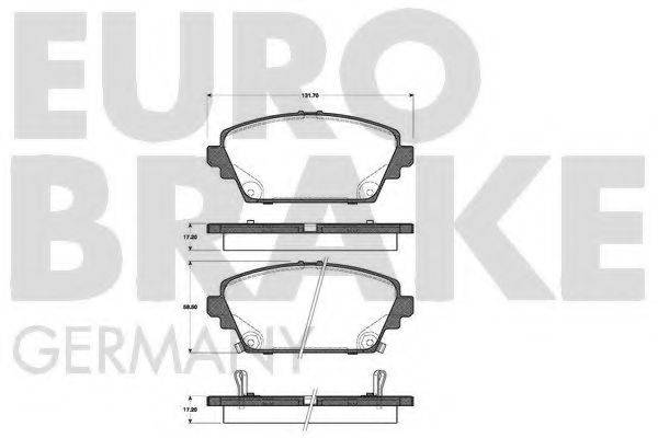 EUROBRAKE 5502222630 Комплект гальмівних колодок, дискове гальмо