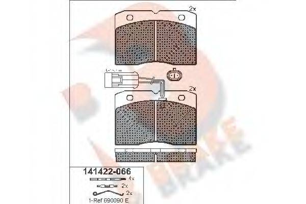 R BRAKE RB1422 Комплект гальмівних колодок, дискове гальмо