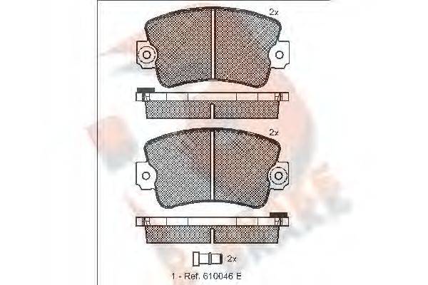 R BRAKE 20488 Комплект гальмівних колодок, дискове гальмо