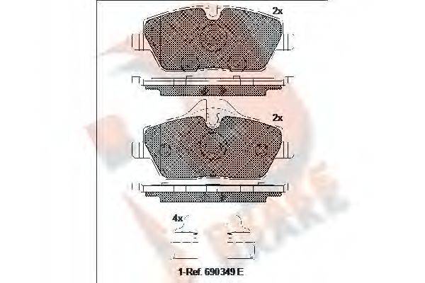 R BRAKE 25913 Комплект гальмівних колодок, дискове гальмо