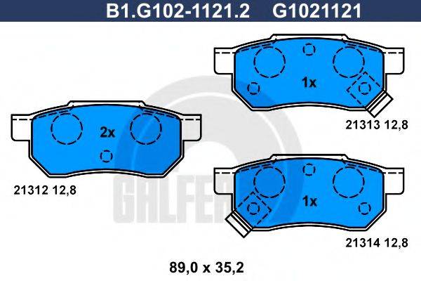 GALFER B1G10211212 Комплект гальмівних колодок, дискове гальмо