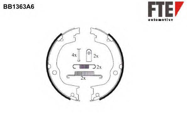 FTE BB1363A6 Комплект гальмівних колодок, стоянкова гальмівна система