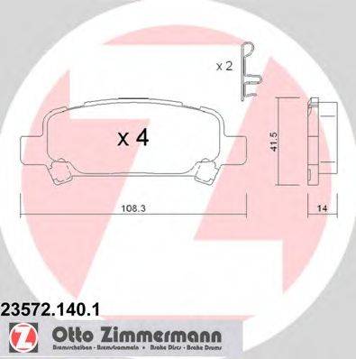 ZIMMERMANN 23573 Комплект гальмівних колодок, дискове гальмо