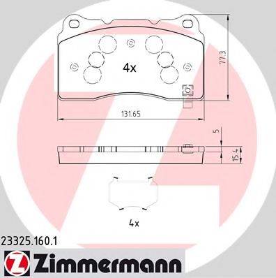 ZIMMERMANN 233251601 Комплект гальмівних колодок, дискове гальмо