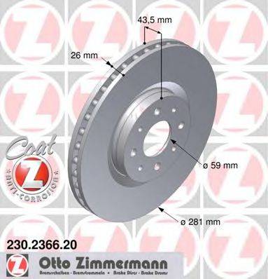 ZIMMERMANN 230236620 гальмівний диск