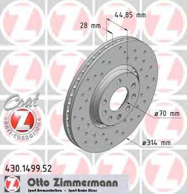 ZIMMERMANN 430149952 гальмівний диск