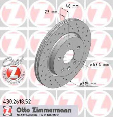 ZIMMERMANN 430261852 гальмівний диск