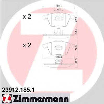 ZIMMERMANN 239121851 Комплект гальмівних колодок, дискове гальмо