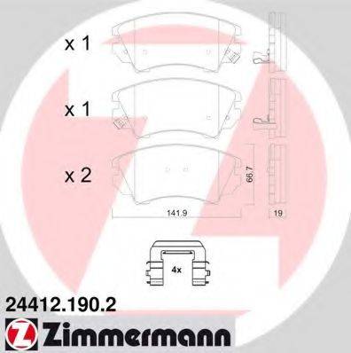 ZIMMERMANN 244121902 Комплект гальмівних колодок, дискове гальмо
