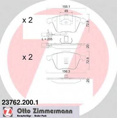 ZIMMERMANN 23950 Комплект гальмівних колодок, дискове гальмо