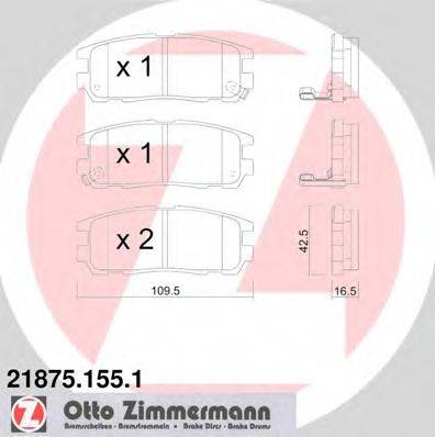 ZIMMERMANN 21877 Комплект гальмівних колодок, дискове гальмо
