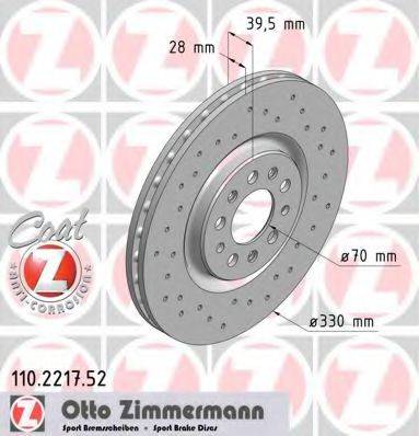 ZIMMERMANN 110221752 гальмівний диск