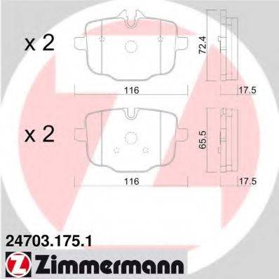 ZIMMERMANN 247031751 Комплект гальмівних колодок, дискове гальмо
