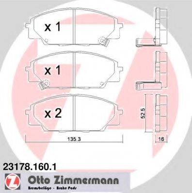 ZIMMERMANN 23531 Комплект гальмівних колодок, дискове гальмо