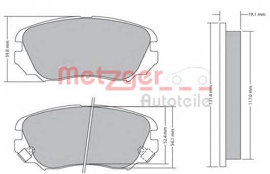 METZGER 1170291 Комплект гальмівних колодок, дискове гальмо