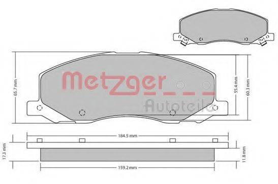 METZGER 1170468 Комплект гальмівних колодок, дискове гальмо